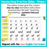 Handwriting Practice Slides NZ Basic Script Phase One a