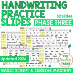 Handwriting Practice Slides NZ Basic Script Phase Three