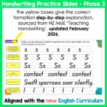 Handwriting Practice Slides NZ Basic Script Phase Three a
