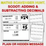 Scoot Adding & Subtracting Decimals A