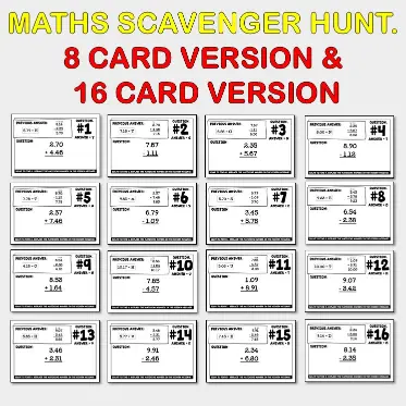 Scoot Adding & Subtracting Decimals B Scoot Adding & Subtracting Decimals B