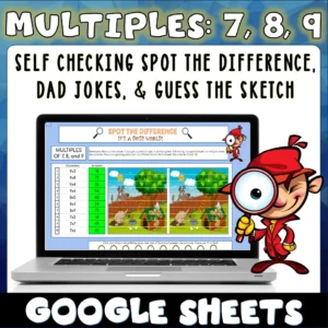 Multiples of 7, 8, and 9 Digital Times Tables Challenge