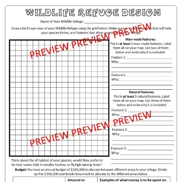 Design a wildlife sanctuary E Design a wildlife sanctuary E