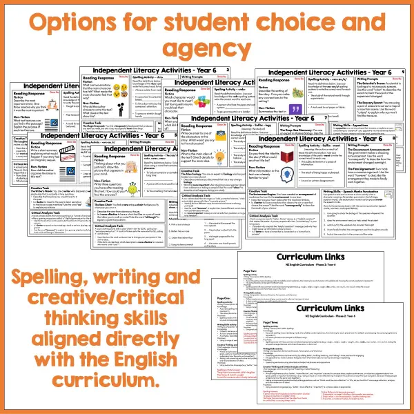Independent Literacy Activities Year 6 Set One b Independent Literacy Activities Year 6 Set One b