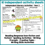 Independent Literacy Skills Activities Year 3 a