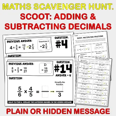 Scoot Multiplying Fractions A Scoot Multiplying Fractions A