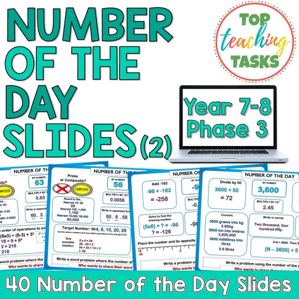 Number of the day phase 3 year 7-8 set 2 Number of the day phase 3 year 7-8 set 2