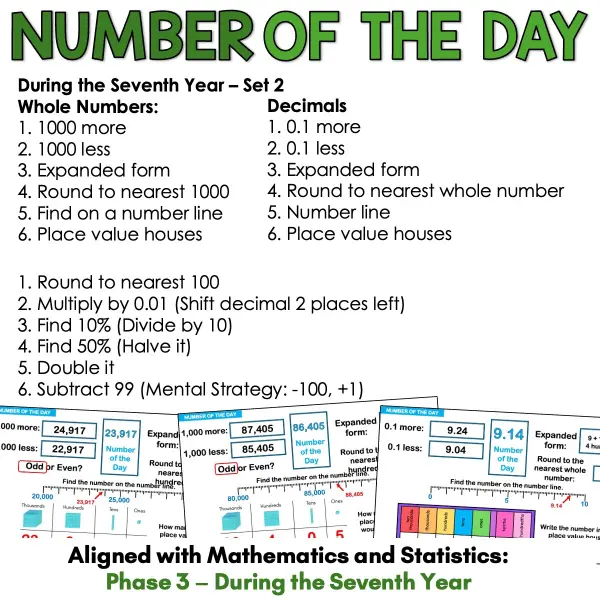 Number of the day phase 3 year 7 volume two a Number of the day phase 3 year 7 volume two a